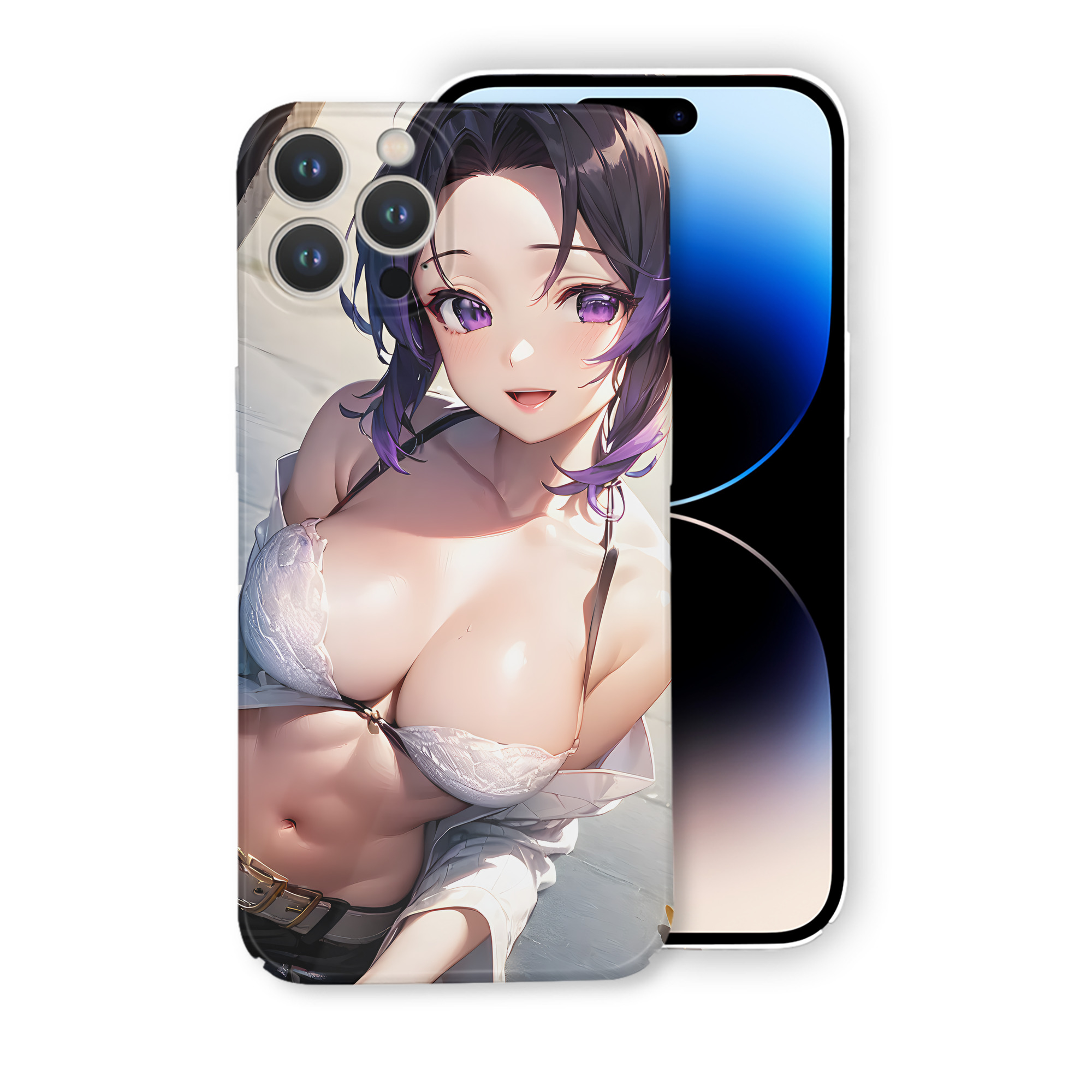 （画像用） 鬼滅の刃（きめつのやいば）蟲柱-胡蝶 しのぶ／こちょう しのぶ Kochou Shinobu 【iPhone 14シリーズ対応】ハードケース